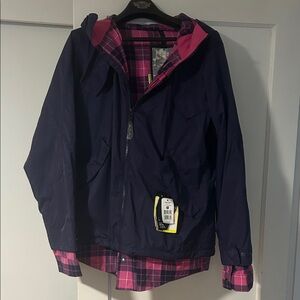 Women's Navy and Pink Ski Jacket NWT